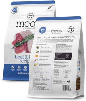 Meow Beef & Hoki Air Dried Cat Food, 26.5-oz bag