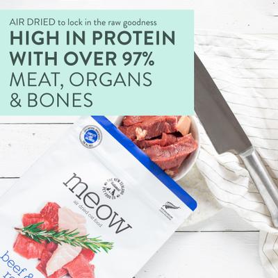 Meow Beef & Hoki Air Dried Cat Food, 26.5-oz bag