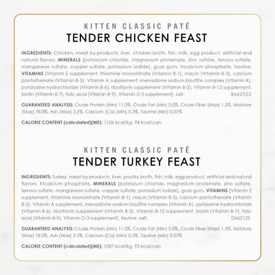Kitten Classic Pate Tender Poultry & Fish Variety Pack Canned Wet Cat Food 3-oz, case of 24