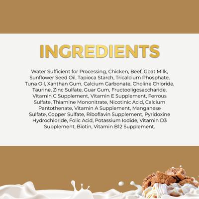 Super Premium Chicken with Beef in Goat Milk Gravy Shredded Wet Cat Food, 2.47-oz can, case of 24