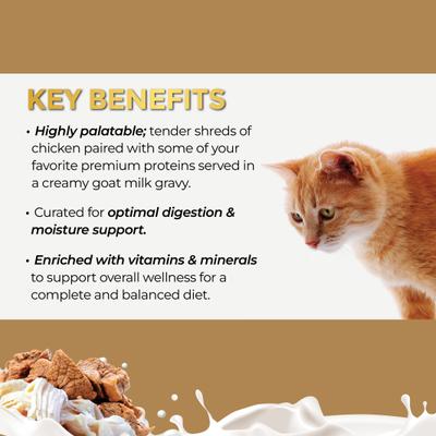 Super Premium Chicken with Beef in Goat Milk Gravy Shredded Wet Cat Food, 2.47-oz can, case of 24