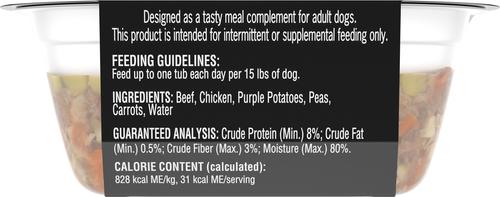 Simply Crafted Beef, Chicken, Purple Potatoes, Peas & Carrots Adult Wet Dog Food Topper, 1.3-oz, case of 10