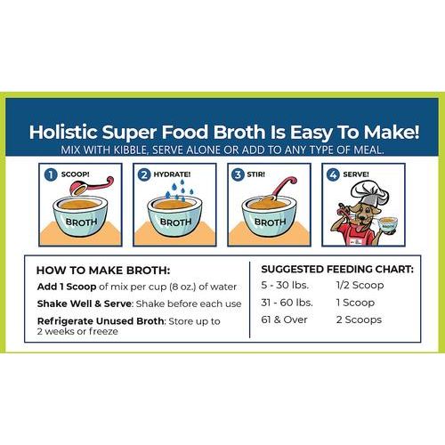 Caldo holístico de superalimentos para el apoyo cognitivo, concentrado con sabor a carne de res, suplemento para perros y gatos, bolsa de 127 g