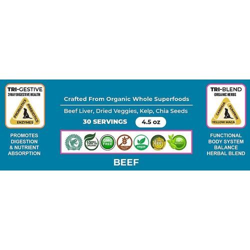 Caldo holístico de superalimentos para el apoyo cognitivo, concentrado con sabor a carne de res, suplemento para perros y gatos, bolsa de 127 g