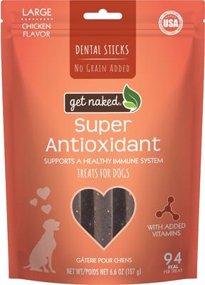 Super Antioxidant Grain-Free Dental Stick Dog Treats, Large, 36 count