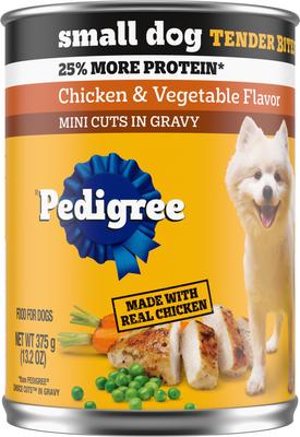 Tender Bites in Gravy, Chicken & Vegetable Flavor Adult Canned Wet Dog Food, 13.2-oz can, case of 12