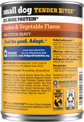 Tender Bites in Gravy, Chicken & Vegetable Flavor Adult Canned Wet Dog Food, 13.2-oz can, case of 12