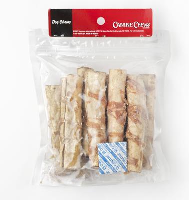 5-inch Wrapped & Filled Chicken Flavored Rawhide Dog Chews, 10 count