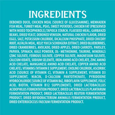 Alimento seco para perros Free Spirit Grain-Free con receta de pato deshuesado, boniato y venado, bolsa de 26 lb