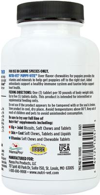 Puppy-Vite Chewable Tablets Multivitamin for Dogs, 60 count