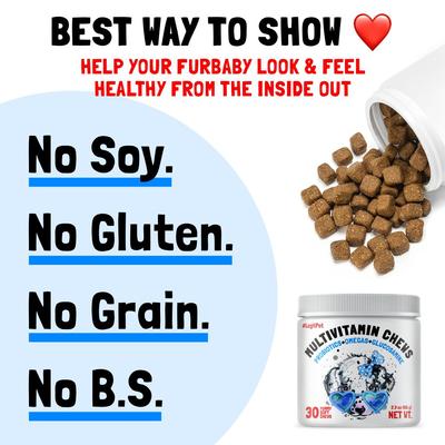 Probiotic Multivitamin Chicken Flavored Chew Supplement for Adult Dogs, 30 count
