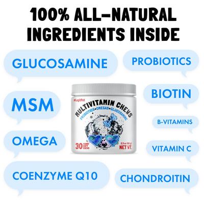 Probiotic Multivitamin Chicken Flavored Chew Supplement for Adult Dogs, 30 count