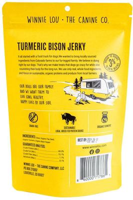 Turmeric Bison Jerky Dog Treats, 2.5-oz bag