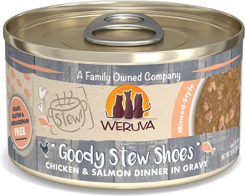 Classic Cat Stew's Clues Turkey, Chicken & Salmon in Gravy Stew Wet Canned Cat Food, 2.8-oz can, case of 12