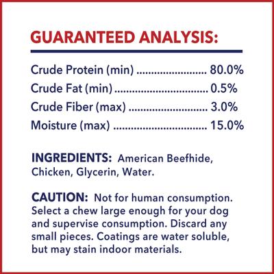 Twistedz 4 to 5-inch Beefhide Bones with Chicken Flavored Wrap Dog Hard Chews, 3 count