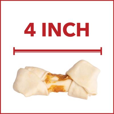 Twistedz 4 to 5-inch Beefhide Bones with Chicken Flavored Wrap Dog Hard Chews, 3 count