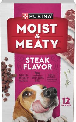 Steak Flavor Dry Dog Food, 6-oz pouch, case of 12