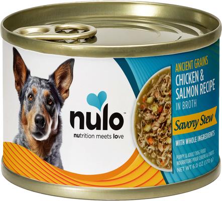 Ancient Grain Savory Stew Puppy & Adult Chicken & Mackerel Wet Dog Food, 6-oz can, 8 count