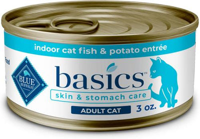Basics Skin & Stomach Care Grain-Free Fish & Potato Entree Indoor Adult Canned Cat Food, 3-oz, case of 24