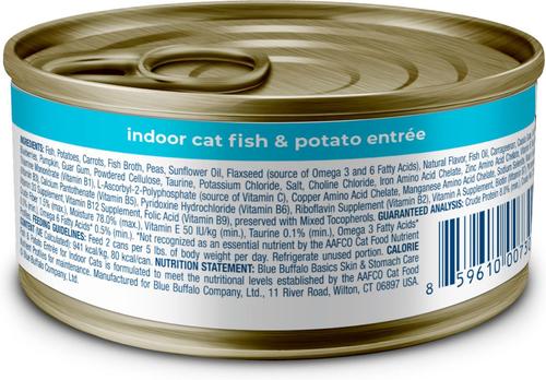 Basics Skin & Stomach Care Grain-Free Fish & Potato Entree Indoor Adult Canned Cat Food, 3-oz, case of 24