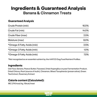 Snacks crujientes de proteína para perros con sabor a plátano Koji y canela, bolsa de 5 oz