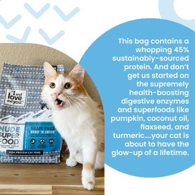 Nude Super Food Surf 'n Chick Grain-Free Dry Cat Food, 5-lb bag