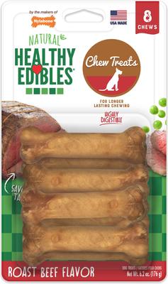 Healthy Edibles All-Natural Long Lasting Roast Beef Dog Chew Treats, X-Small, 8 count