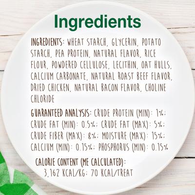 Golosinas masticables para perros Healthy Edibles de rosbif de larga duración, totalmente naturales, extra pequeñas, 8 unidades