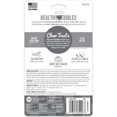 Golosinas masticables para perros Healthy Edibles de rosbif de larga duración, totalmente naturales, extra pequeñas, 8 unidades
