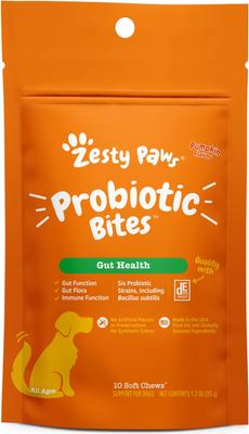 Probiotic Bites Chicken Flavored Soft Chews Gut Flora & Digestive Supplement for Dogs, 90 count