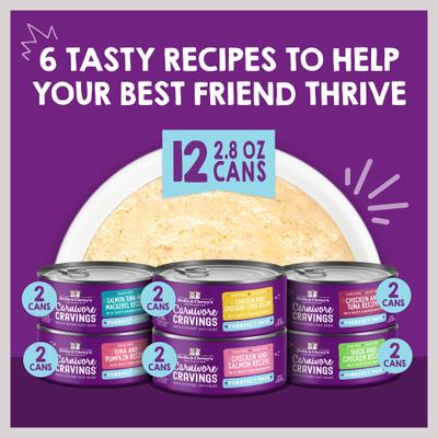 Carnivore Cravings Purrfect Pate Variety Pack Cat Food, 2.8-oz can, case of 12