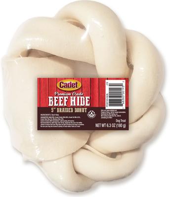 Premium Braided Beef Hide Donut Beef Flavor Dog Chews, 5-in