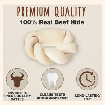 Premium Braided Beef Hide Donut Beef Flavor Dog Chews, 5-in