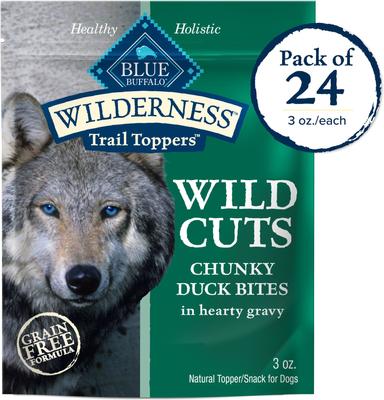 Wilderness Trail Toppers Wild Cuts Chunky Chicken Bites in Hearty Gravy Grain-Free Dog Food Topper, 3-oz, case of 24