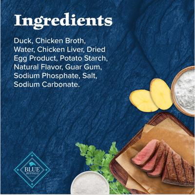 Wilderness Trail Toppers Wild Cuts Chunky Duck Bites en salsa abundante, aderezo para comida para perros sin cereales, 3 oz, caja de 24