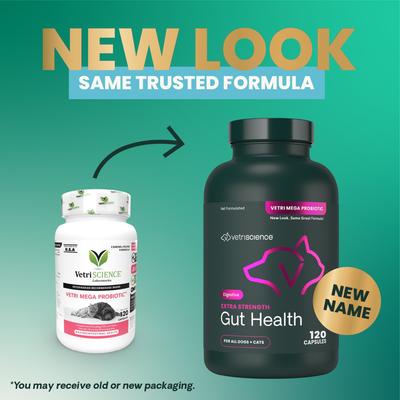 Extra Strength Gut Mega Probiotic & Prebiotic Health Easy-Open Capsules Digestive Supplement for Dogs & Cats, 120 count