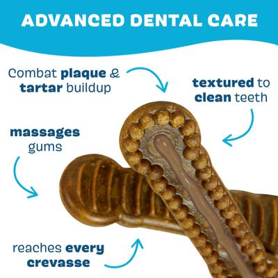 Bright Durable Dental Kit: Medium Mint Flavored Dental Dog Treats + Chicken & Thyme Flavored Dog Dental Gel, 15 count, 2.5-oz gel, bundle of 2