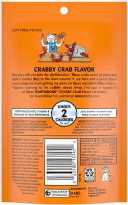 Golosinas crujientes y suaves para gatos con sabor clásico a cangrejo Crabby, bolsa de 3 oz
