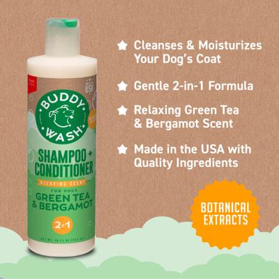 Relaxing Green Tea & Bergamot Dog Shampoo & Conditioner, 16-fl oz bottle