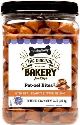Pet-zel Bites with Peanut Butter Dog Treats, 24-oz jar