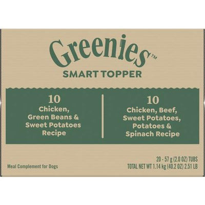 Smart Topper - Alimento húmedo para perros con pollo, judías verdes y carne de res, mezcla de alto contenido proteico e inmunitario, bandeja de 56 g, caja de 20 unidades