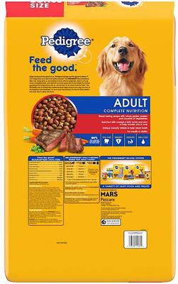 Paquete: Alimento seco para perros Pedigree Adult Complete Nutrition con sabor a carne + Alimento húmedo blando enlatado con cortes selectos en salsa, con carne de res