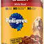 Paquete: Alimento seco para perros Pedigree Adult Complete Nutrition con sabor a carne + Alimento húmedo blando enlatado con cortes selectos en salsa, con carne de res