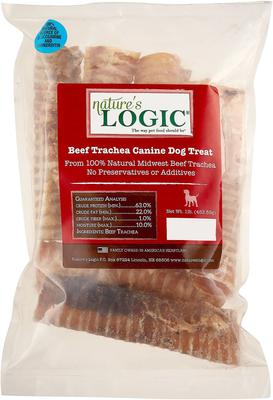 100% Natural Beef Trachea Dog Chew Treats, 1-lb bag