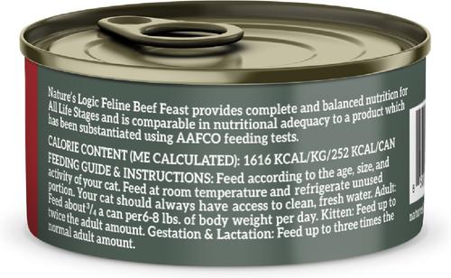 100% Natural Feline Beef Feast Grain-Free Wet Cat Food, 5.5-oz, case of 24