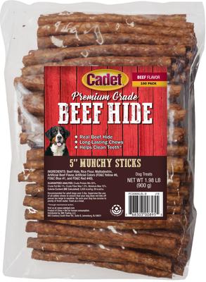 Premium Beef Hide Chicken Flavor Munchy Stix Dog Chews, 100 count