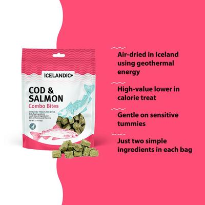 Grain-Free Cod & Salmon Combo Bites Dog Treats, 3-oz bag