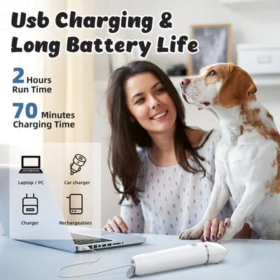 Small Low Noise 2 in 1 Trimming Paw Face Narrow Dog hair Clippers, White