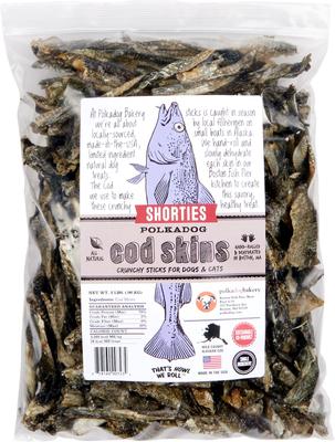 Cod Skin Shorties Dehydrated Dog & Cat Treats, 2-lb bag