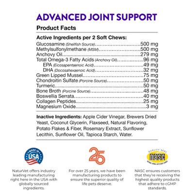 Evolutions Advanced Joint Soft Chews Dog Supplement, 180 count